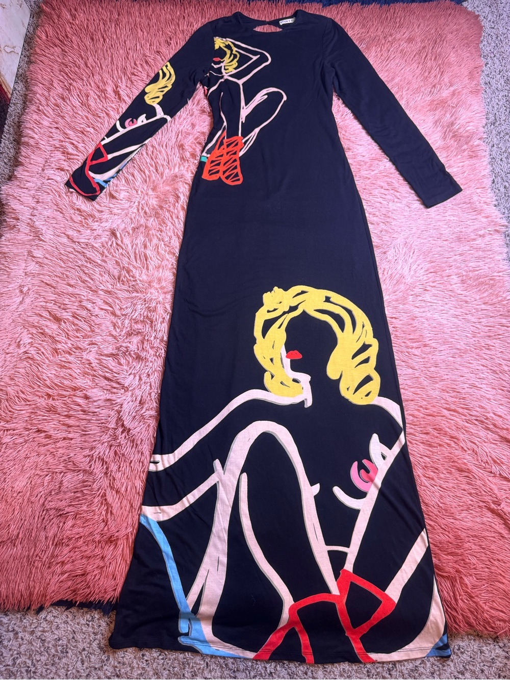 NWOT Alice + Olivia Tom Wesselmann Delora Open Back Maxi Dress. Size 6 - Picture 10 of 13